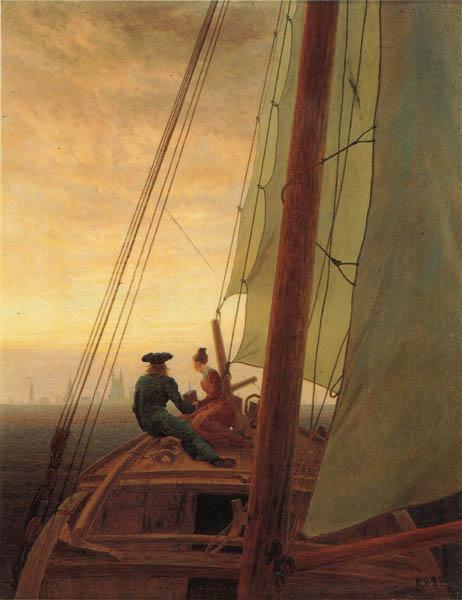 Caspar David Friedrich On a Sailing Ship oil painting image